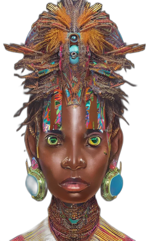 face, mask, jewelry, crown, concept art, photorealistic, fantasy art, watercolor transparent PNG cut-out