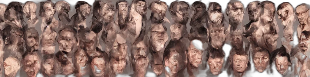 face, mask, hair, 3d render transparent PNG cut-out