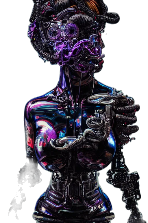 robot, face, mask, dress, cyberpunk, concept art, comic book art, pixel art transparent PNG cut-out