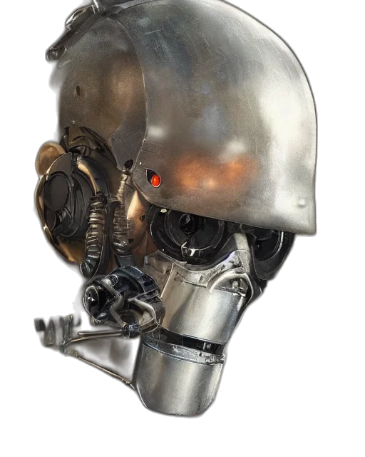 robot, mask, face, concept art, cyberpunk, 3d render, half, masked transparent PNG cut-out