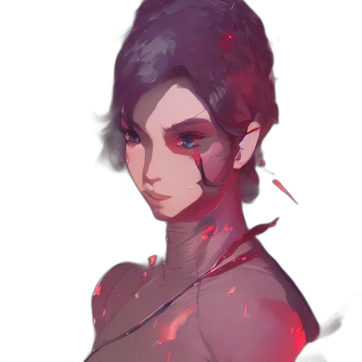 face, staff, mask, dress, cyberpunk, concept art, fantasy art, anime transparent PNG cut-out