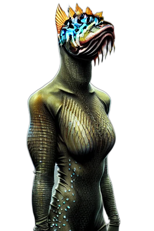 creature, dress, mask, robot, concept art, 3d render, fantasy art, cyberpunk transparent PNG cut-out