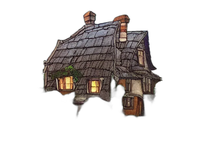 building, concept art, 3d render, fantasy art, pixel art, fog, city street, night transparent PNG cut-out