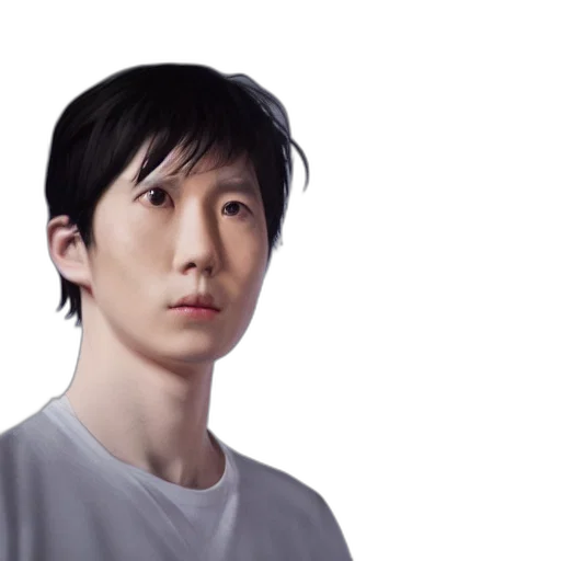face, staff, robot, photorealistic transparent PNG cut-out