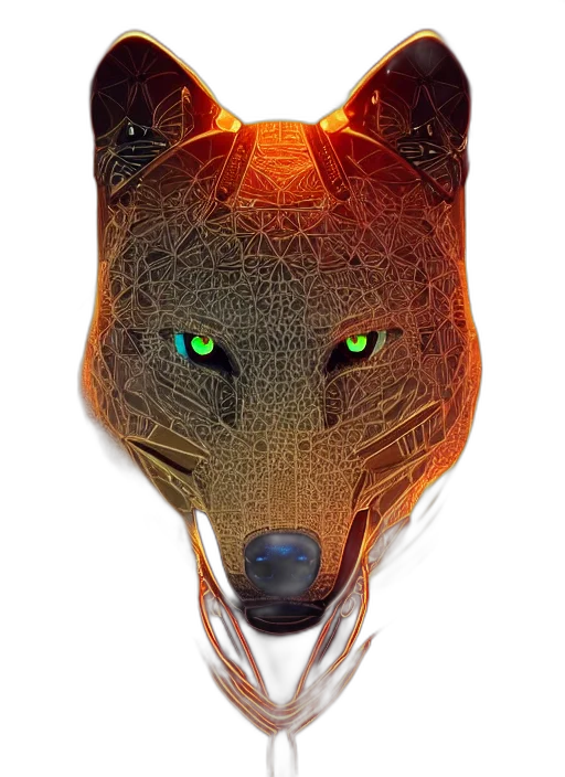 mask, animal, creature, face, fantasy art, concept art, cyberpunk, 3d render transparent PNG cut-out