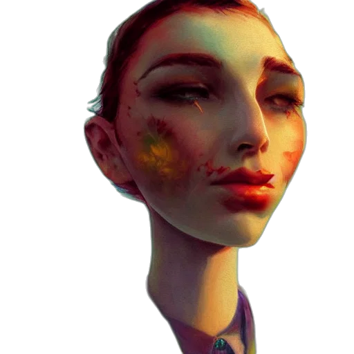 face, mask, robot, jewelry, photorealistic, fantasy art, concept art, oil painting transparent PNG cut-out