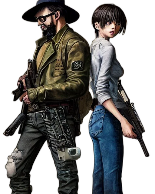 jacket, weapon, concept art, comic book art transparent PNG cut-out