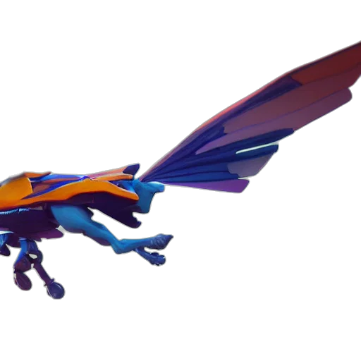 weapon, dragon, robot, umbrella, 3d render, concept art, pixel art, fantasy art transparent PNG cut-out