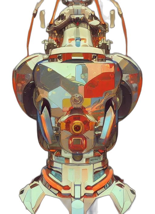 robot, face, mask, crown transparent PNG cut-out