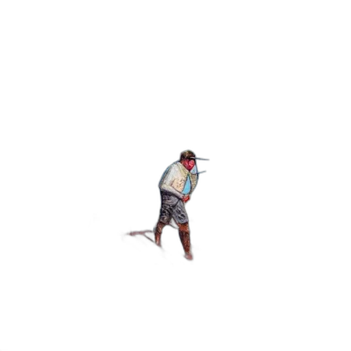 staff, sword, weapon, jacket, pixel art, 3d render, concept art, anime transparent PNG cut-out