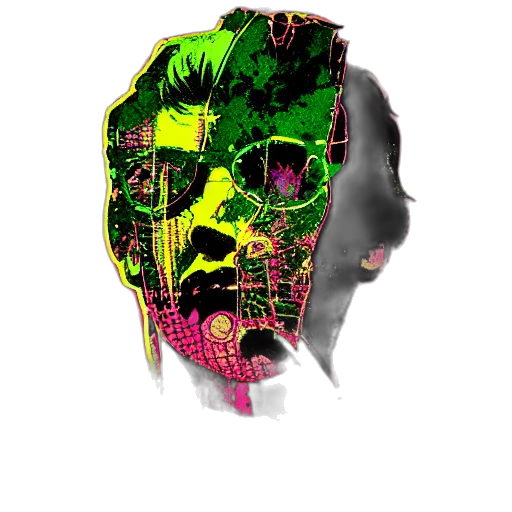 mask, face, robot, creature, cyberpunk, 3d render, vaporwave, concept art transparent PNG cut-out