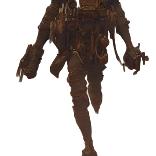 robot, creature, staff, mask, concept art, 3d render, fantasy art, cyberpunk transparent PNG cut-out