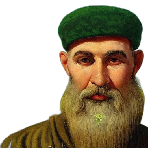 face, hat, photorealistic, oil painting, fantasy art, green, soldier, slavic transparent PNG cut-out