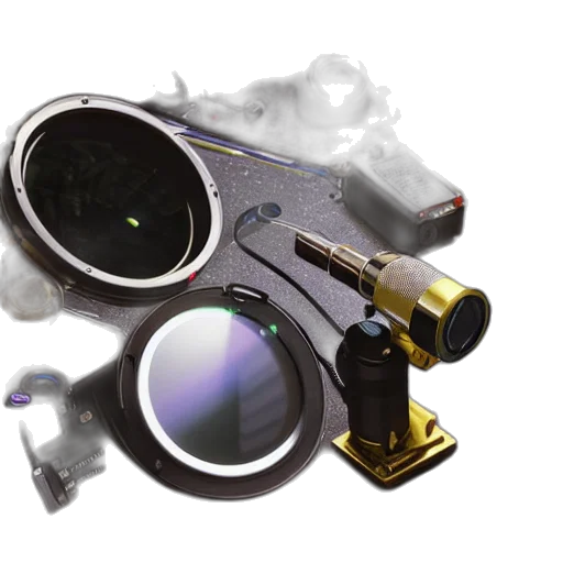 weapon, robot, staff, 3d render, concept art, photorealistic, pixel art, outer space transparent PNG cut-out