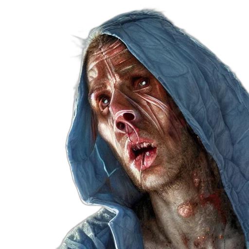 face, jacket, creature, mask transparent PNG cut-out
