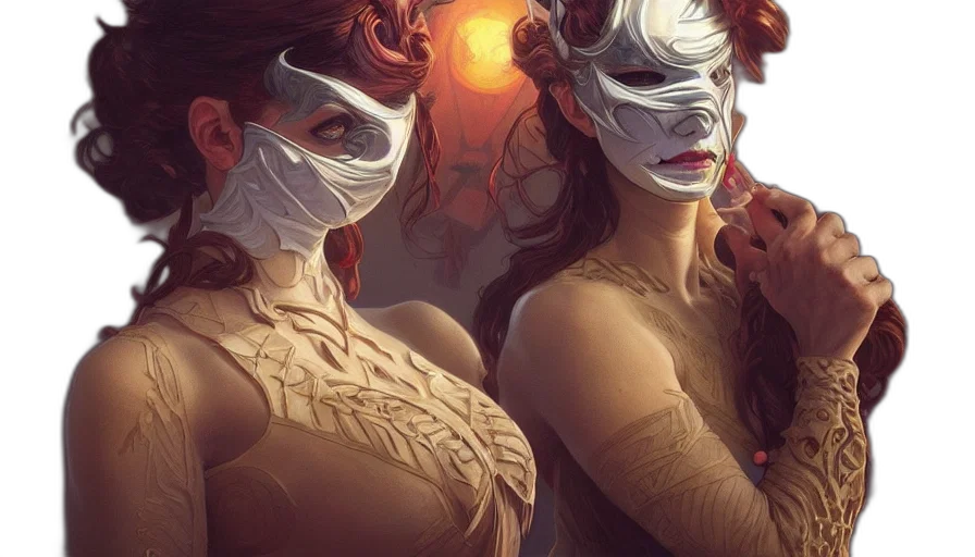 mask, comic book art, concept art, fantasy art transparent PNG cut-out