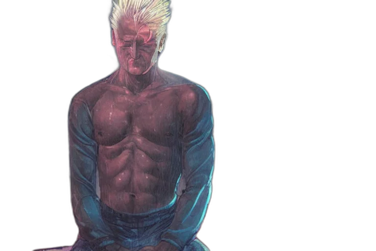 comic book art, concept art, cyberpunk, watercolor transparent PNG cut-out