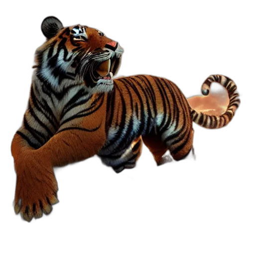 animal, creature, staff, 3d render, concept art, photorealistic, fantasy art, tiger transparent PNG cut-out