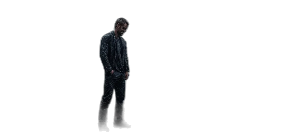 jacket, creature, face, staff transparent PNG cut-out