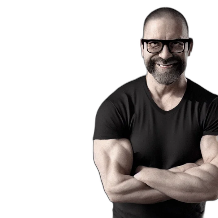 photorealistic, buff, smiling, man transparent PNG cut-out