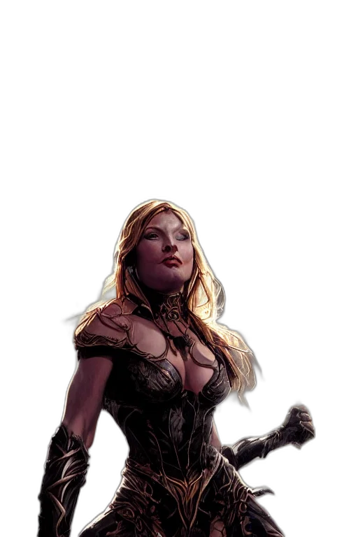 comic book art, concept art, fantasy art, dark, portrait, higher, priestess, darkness transparent PNG cut-out