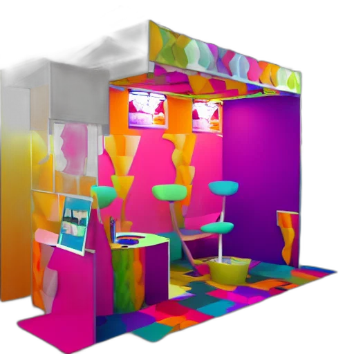 furniture, 3d render, neon, colorful transparent PNG cut-out