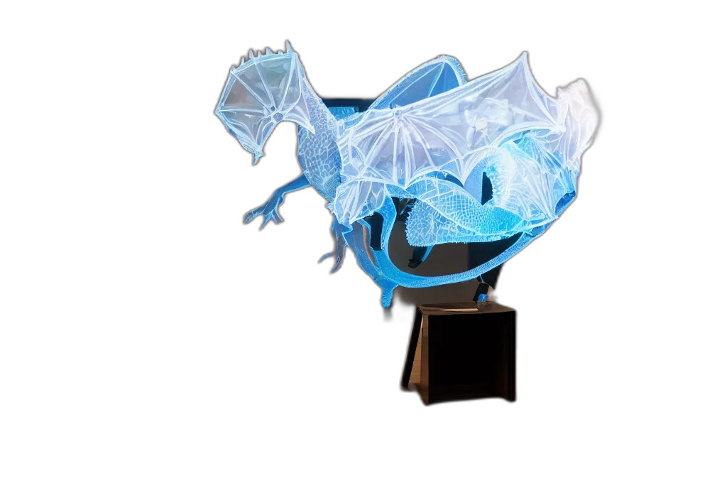 dragon, mask, creature, umbrella, concept art, 3d render, fantasy art, pixel art transparent PNG cut-out