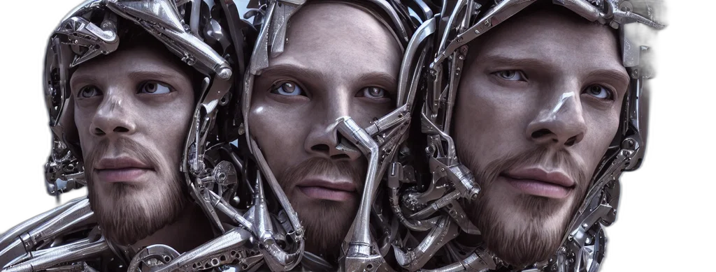 outer space, jesus, cyborg, artstation transparent PNG cut-out