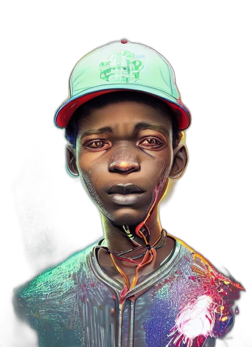 face, hat, robot, creature, concept art, photorealistic, watercolor, fantasy art transparent PNG cut-out