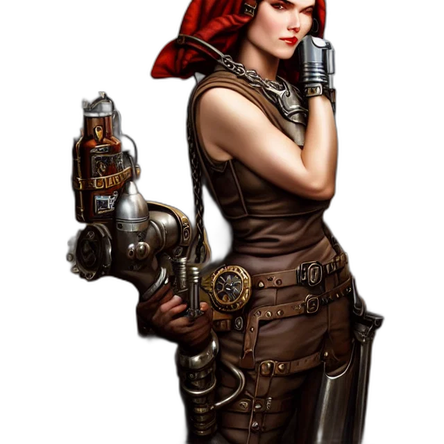 staff, weapon, robot, concept art, fantasy art, cyberpunk, comic book art, red transparent PNG cut-out