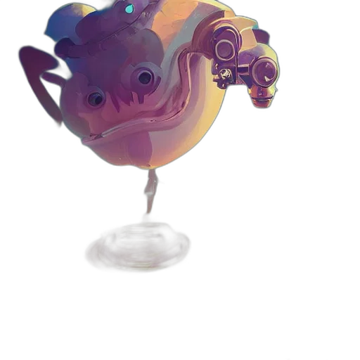 bottle, mask, creature, robot, concept art, watercolor, fantasy art, 3d render transparent PNG cut-out