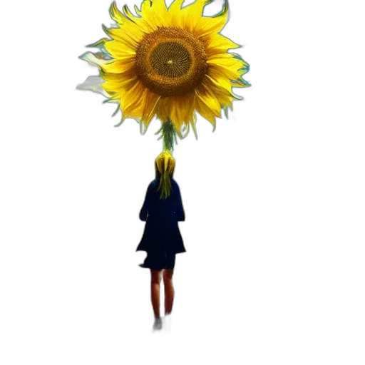 flower, dress, staff, umbrella, concept art, pixel art, 3d render, watercolor transparent PNG cut-out