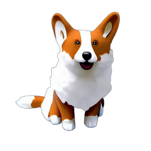animal, staff, creature, 3d render, concept art, photorealistic, pixel art, corgi transparent PNG cut-out