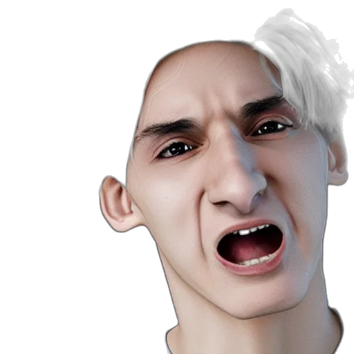 face, creature, photorealistic, 3d render transparent PNG cut-out