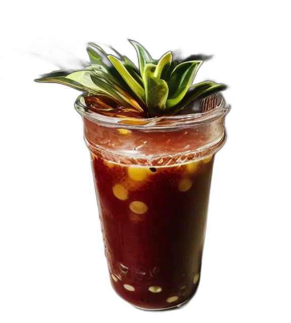 crown, food, photorealistic, 3d render, photo, close, glass, boba transparent PNG cut-out