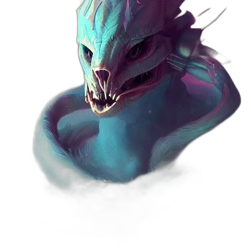 mask, creature, dragon, face, concept art, fantasy art, watercolor, cyberpunk transparent PNG cut-out