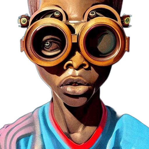 mask, face, robot, comic book art, concept art, photorealistic, watercolor, colourful transparent PNG cut-out