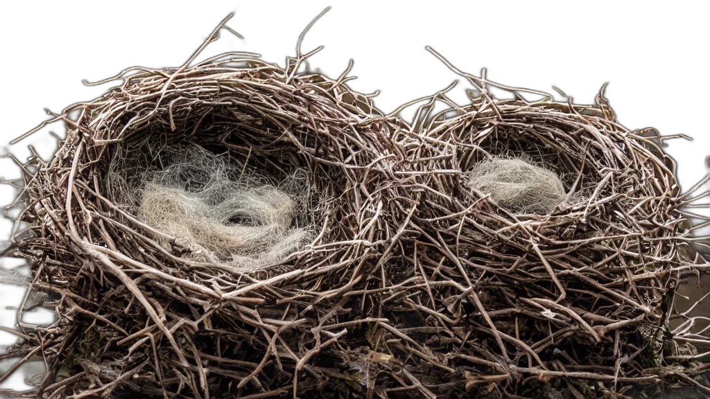 hair, telephoto, lens, sample, bird, nest, branch, woods transparent PNG cut-out
