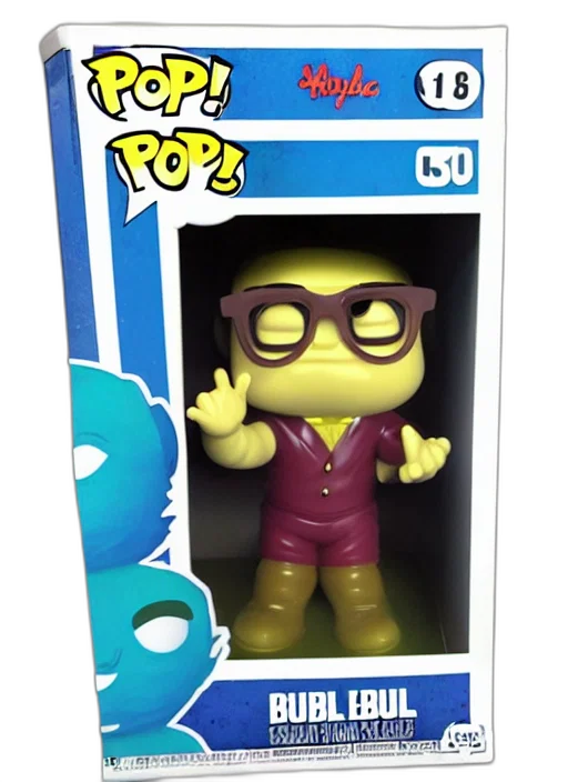 concept art, 3d render, cartoon, funko, pop, figure, bubble, bass transparent PNG cut-out