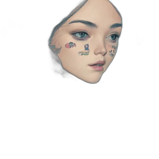 face, mask, robot, jewelry, photorealistic, concept art, fantasy art, 3d render transparent PNG cut-out