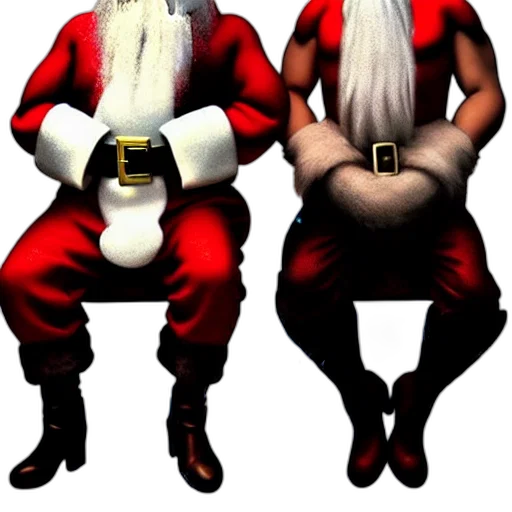 concept art, 3d render, two, santa transparent PNG cut-out