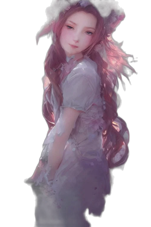 dress, face, creature, crown, anime, fantasy art, concept art, watercolor transparent PNG cut-out