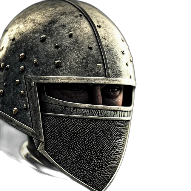 sword, mask, weapon, hat, 3d render, photorealistic, concept art, fantasy art transparent PNG cut-out