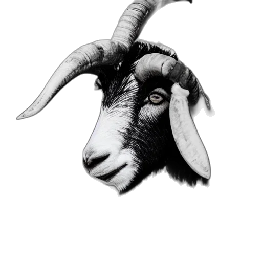 animal, face, photorealistic, pencil sketch, pixel art, fantasy art, photo, goat transparent PNG cut-out