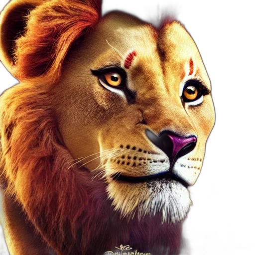 photorealistic, fantasy art, 3d render, concept art, johnny, depp, simba, lion transparent PNG cut-out
