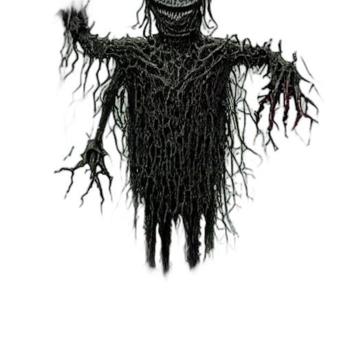 creature, staff, mask, hair transparent PNG cut-out