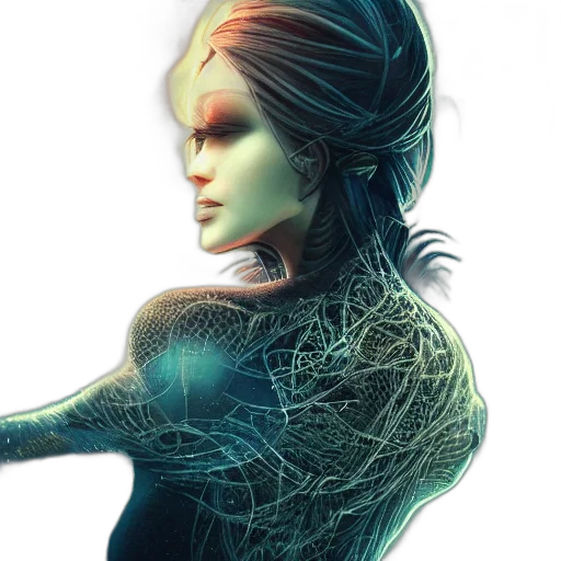 cyberpunk, concept art, 3d render, fantasy art transparent PNG cut-out