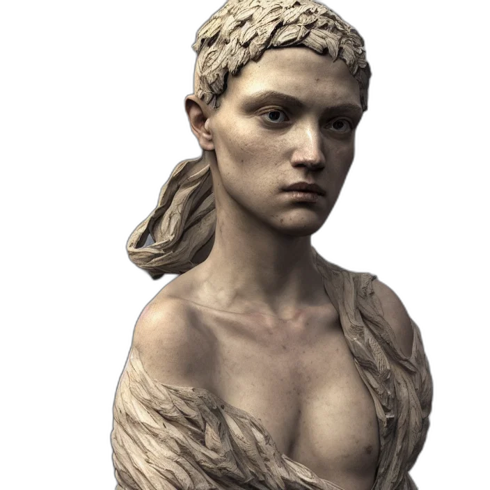 face, jewelry, crown, dress, photorealistic, 3d render, concept art, fantasy art transparent PNG cut-out