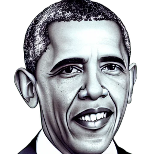 face, mask, photorealistic, pencil sketch, cartoon, comic book art, president, obama transparent PNG cut-out