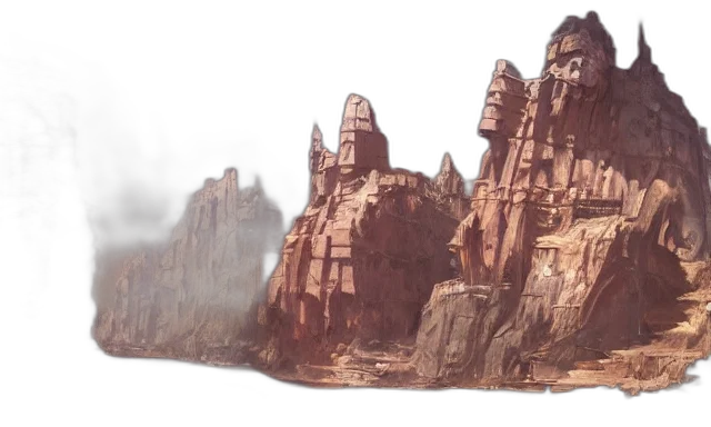 building, concept art, 3d render, fantasy art transparent PNG cut-out